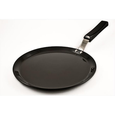 Hawkins L56 Futura Hard Anodised Flat Tava Griddle 10 In. - 4.88mm With Plastic Handle In Black